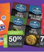 Hind's Spice Refills-12g To 90g Excluding Pepper-For 5
