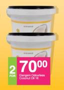Elangeni Odourless Coconut Oil-2 x 1Ltr