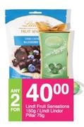 Lindt Fruit Sensations 150g/ Lindt Lindor Pillar 75g-For Any 2