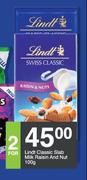 Lindt Classic Slab Milk Raisin And Nut-2x100g