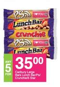 Cadbury Large Bars Lunch Bar/ P.S./ Crunchie Star-For Any 5