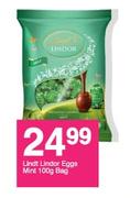 Lindt Lindor Eggs Mint-100g Bag