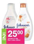 Johnson's Vita Rich Lotion-For Any 2 x 250ml