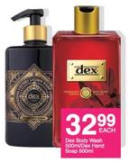 Dex Body Wash 500ml Or Dex Hand Soap 500ml-Each
