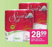 Swan Soft 2 Ply Mini Toilet Rolls-9's Each
