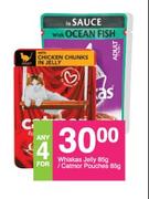 Whiskas Jelly 85g/ Catmor Pouches 85g-For Any 4 