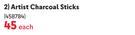 Croxley Artist Charcoal Sticks-Each