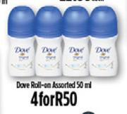 Dove Roll On Assorted-4 x 50ml
