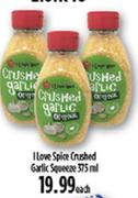 I Love Spice Crushed Garlic Squeeze-375ml Each