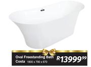 Oval Freestanding Bath Costa-1800 x 790 x 670