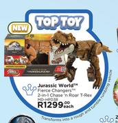 Jurrasic World Fierce Changers 2 In 1 Chase n Roar T-Rex MD-HPD38-Each