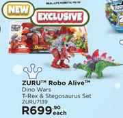 ZURU Robo Alive Dino Wars T-Rex & Stegosaurus Set ZURU7139-Each