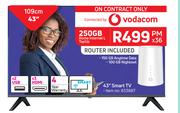 Hisense 43" (109cm) Smart TV-On 250GB Home Internet L Top Up (36 Months)