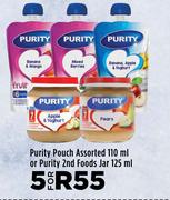 Purity Pouch 110ml Or Purity 2nd Foods Jar 125ml-For 5