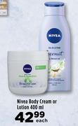 Nivea Body Cream Or Lotion-400ml Each