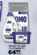Omo Auto 2Kg, Liquid 1.5L Or Capsules 17's-Each