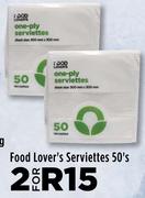 Food Lover's Serviettes-For 2 x 50's