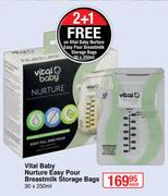 Vital Baby Nurture Easy Pour Breastmilk Storage Bags-30x250ml Each