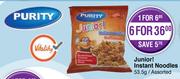 Purity Junior Instant Noodles Assorted-For 6 x 53.5g