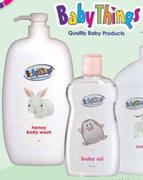 BabyThings Honey Body Wash 1Ltr Or Baby Oil 400ml-Each