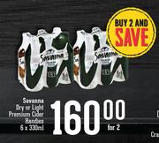 Savanna Dry Or Light Premium Cider Handies-For 2 x 6 x 330ml