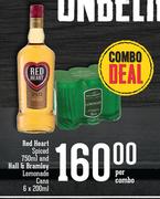 Red Heart Spiced 750ml & Hall & Bramley Lemonade Cans-6 x 200ml Per Combo