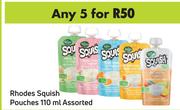 Rhodes Squish Pouches Assorted-For Any 5 x 110ml