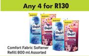 Comfort Fabric Softener Refill Assorted-For Any 4 x 800ml