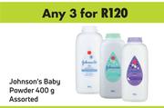 Johnson's Baby Powder Assorted-For Any 3 x 400g
