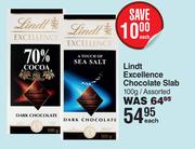 Lindt Excellence Chocolate Slab Assorted-100g Each