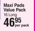 Always Maxi Pads Value Pack (Long)-16 Per Pack