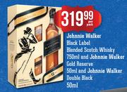 Johnnie Walker Black Label Blended Scotch Whisky-750ml & Johnnie Walker Gold Reverse-50ml Per Pack