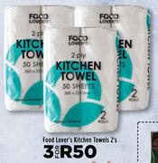 Food Lover's Kitchen Towels-For 3 x 2's