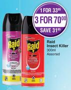 Raid Insect Killer Assorted-For 1 x 300ml