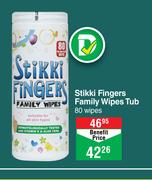 Stikki Fingers Family Wipes Tub-80 Wipes
