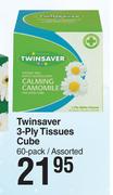 Twinsaver 3 Ply Facial Cube-60 Per Pack