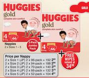 Huggies Gold Nappies Jumbo Pack (Size 1-5)-Per 2 Packs