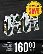Savanna Dry Or Light Premium Cider Handies-For 2 x 6 x 330ml