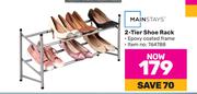 Mainstays 2-Tier Shoe Rack