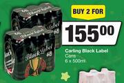 Carling Black Label Cans-For 2 x 6 x 500ml
