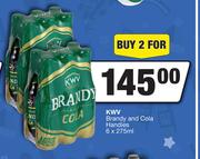 KWV Brandy & Cola Handies-For 2 x 6 x 275ml