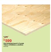 Pine Shutterply Board C+/ C Grade T 18 mm x W 1220 mm x L 2440 mm
