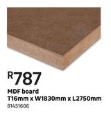 MDF Board T 16 mm x W 1830 mm x L 2750 mm