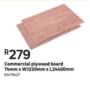 Commercial Plywood Board T 4 mm x W 1220 mm x L 24400 mm