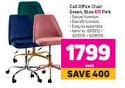 Cali Office Chair Green, Blue Or Pink-Each