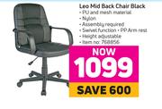 Leo Mid Back Chair Black