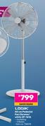 Logik 40cm Pedestal Fan Chrome/White ZF-1616