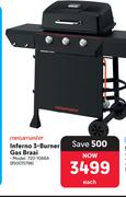Megamaster Inferno 3-Burner Gas Braai 850015796-Each
