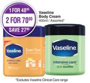Vaseline Body Cream Assorted-For 2 x 400ml 
