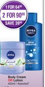 Nivea Body Cream Or Lotion Assorted-400ml Each